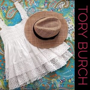 TORY BURCH Georgette Eyelet Top Runway 2017